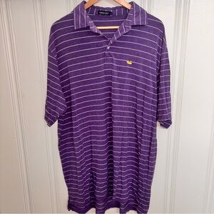 Southern marsh men’s 3X purple, striped bamboo short sleeve polo shirt LSU